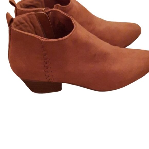 Ankle Boot Size 8 Faux Suede Caramel - Picture 1 of 4